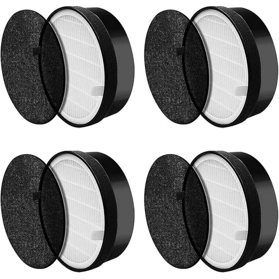 LV-H132 Replacement Filter for LEVOIT Air Purifier Replacement Filter LV-H132-RF, 3-in-1 H13 True HEPA Filter Replacement, 4 Pack