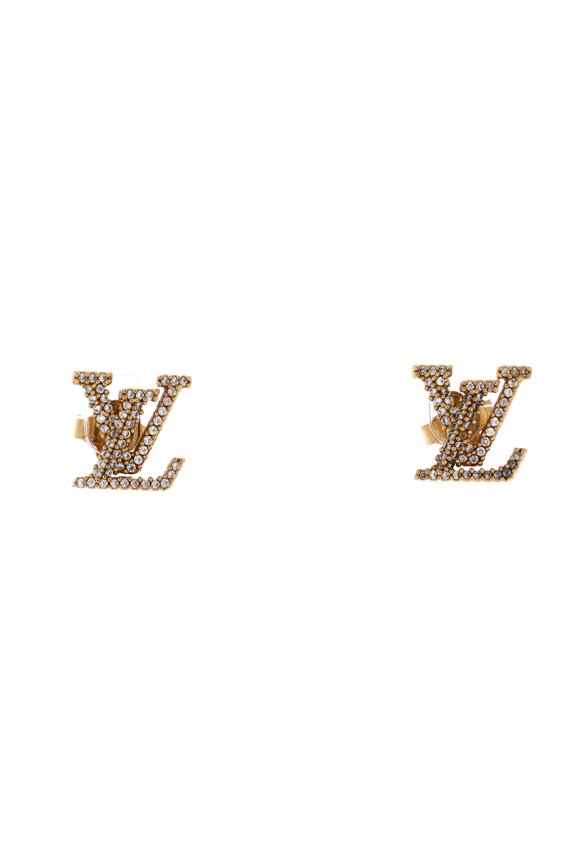 LV Iconic Stud Earrings Metal with Crystals By Rebag