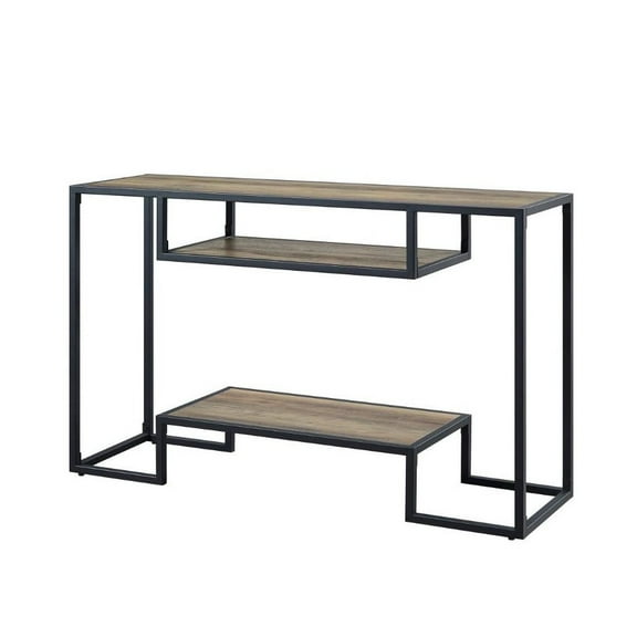 LV00887 - Console Table, Rustic Oak & Black Finish - Idella