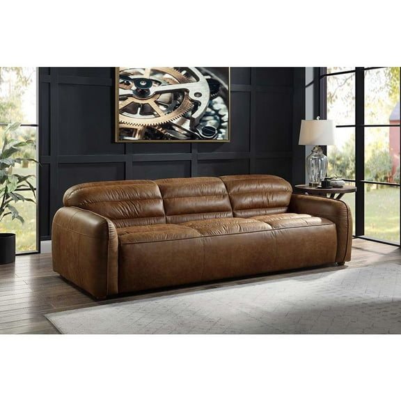 LV01020 - Sofa, Cocoa Top Grain Leather - Rafer