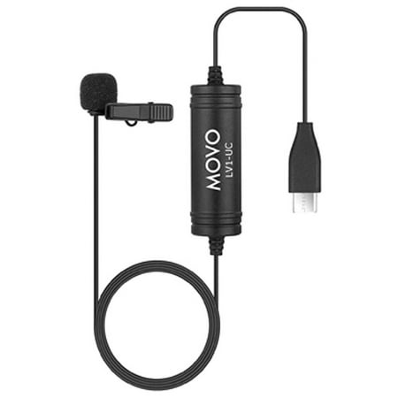 Movo Photo LV1-UC Clip-On Digital Lavalier Omnidirectional Microphone with USB Type-C Connector