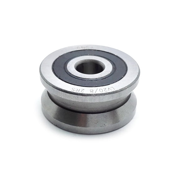 LV20/8 V Groove Sealed Ball Track Roller Guide Bearing, 8x30x14mm, 120 Angle for Linear Motion