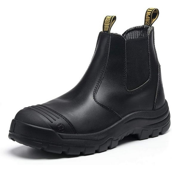 LV802 6 inch Soft Toe Slip On Mens Work Boots, Water Resistant Anti-Puncture Oil Resistant Chealsea Work Shoes