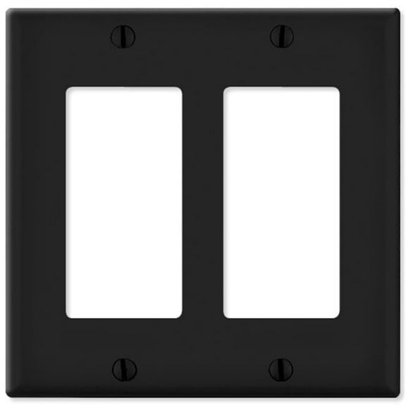 LV80409x-LV80409E Decora Wallplate, 2 Gang, Black
