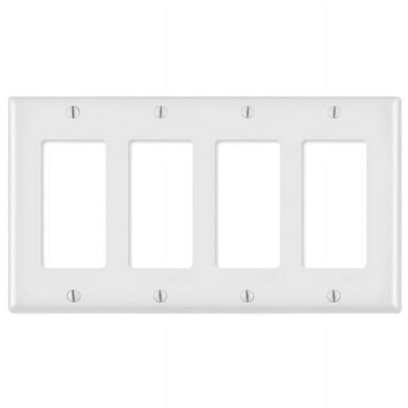LV80412x-LV80412W Decora Wallplate, 4 Gang, White
