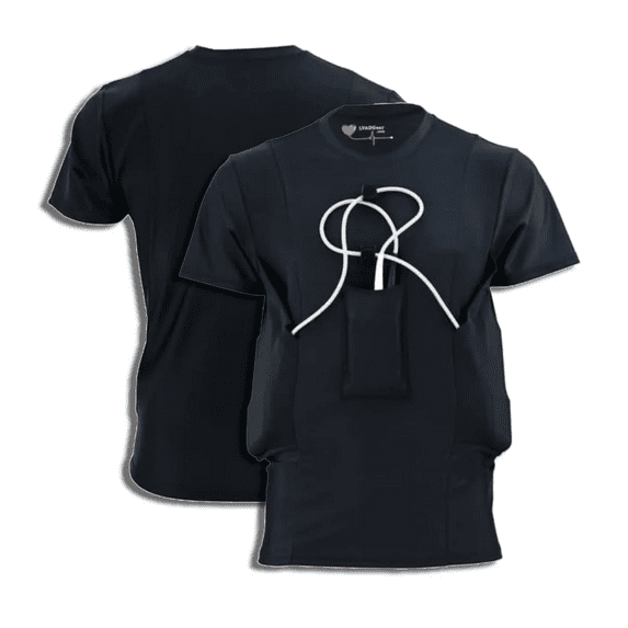 LVAD Heartmate 2 & 3 Men's Shirt – Premium LVAD Clothing for Men | Comfortable Heartmate 3 LVAD Gear & Medical Wear BlackL