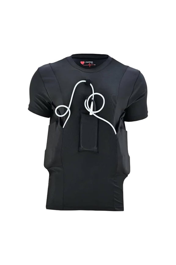 LVAD HeartMate 2 & 3 Black Shirt for Women Comfortable LVAD Medical T-Shirt with Battery & Controller Pockets | HeartMate II , III Clothing, S-4XL