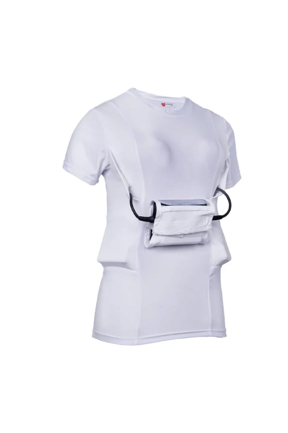 LVAD HeartWare 2 & 3 White Shirt for Women Comfortable LVAD Medical T-Shirt with Battery & Controller Pockets | HeartWare II , III Clothing, S-4XL