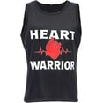 thumbnail image 1 of Heart Warrior Women’s Black LVAD Tank Top – 100% Cotton Sleeveless Shirt with Bold Print, Durable Breathable Activewear, 1 of 6