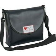 LVAD Messenger Bag   Durable Black Vinyl Shoulder Bag for Comfort & Style