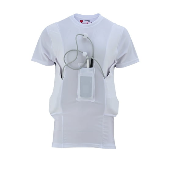 LVAD HeartMate 2 & 3 White Shirt for Women Comfortable LVAD Medical T-Shirt with Battery & Controller Pockets | HeartMate II , III Clothing, S-4XL