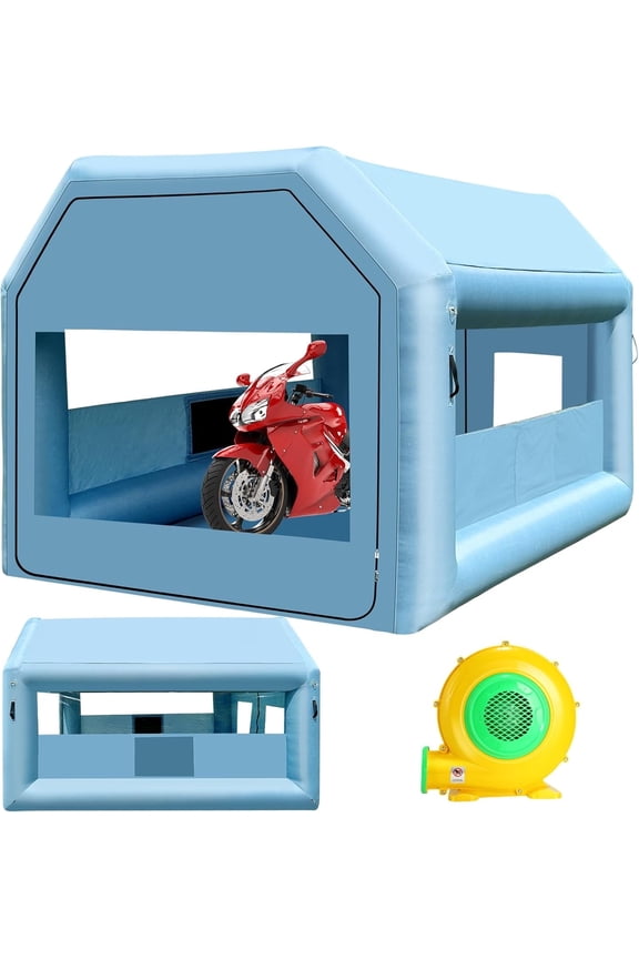 Paint Booth 10x8.2x8.2FT Inflatable Paint Booth Portable Spray Booth Tent with Blower Air Filter System for DIY Spray Car Truck Motorcycle Garage Furniture Part Painting