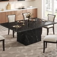 thumbnail image 1 of LVB Dining Table for 6, 71" Rectangular Black Faux Marble Kitchen Table, Modern  Engineered Wood Dinner Table for Dining Room, Kitchen, or Living Room, 1 of 18