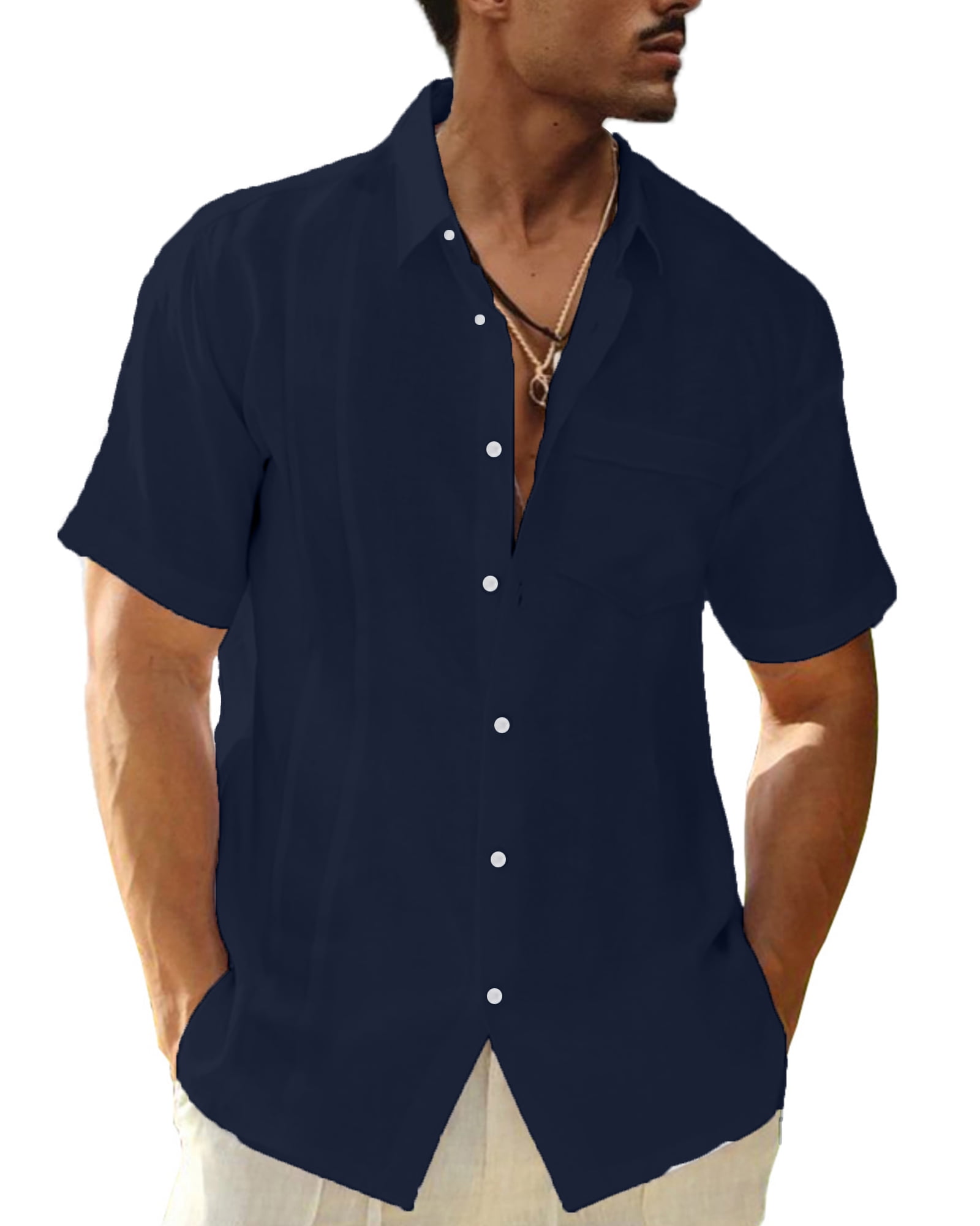 Men's Navy Casual Shirt Solid Color, Normal Cut, Kenya Ubuy