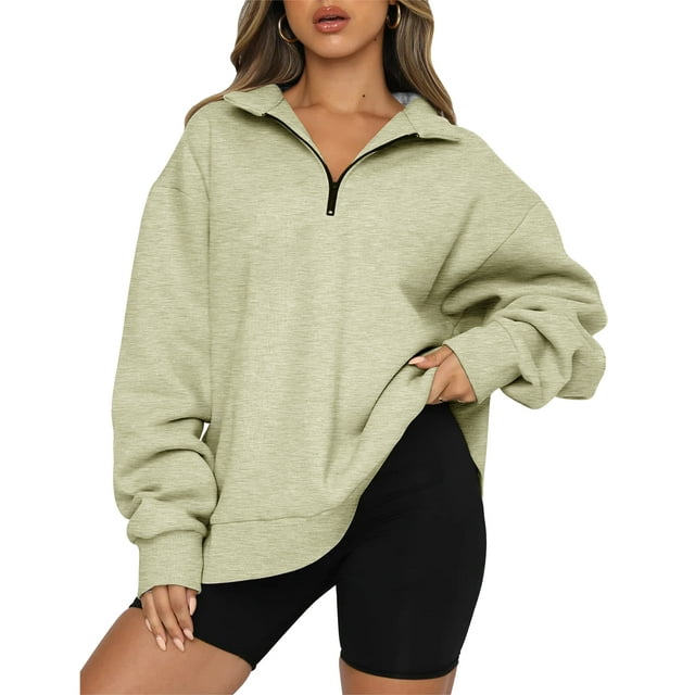 LVCBL Womens Hoodies Oversized Sweatshirts Half Zip Pullover Fall ...