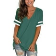 thumbnail image 1 of LVCBL Womens Plus Size Tunic Tops Summer Short Sleeve V Neck Loose Casual Dressy Tee Shirt L-4XL, 1 of 2