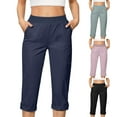 thumbnail image 1 of LVHAOGJOB Cargo Pants for Women Straight Leg Athletic Pants Wide Leg with Pockets Hiking High Waisted Juniors Trousers, 1 of 6