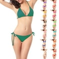 thumbnail image 1 of LVHAOGJOB Halter Swimsuits for Women Bikini Summer Two Piece Pool Party Triangle Top Teens Bathing Suits Solid, 1 of 6