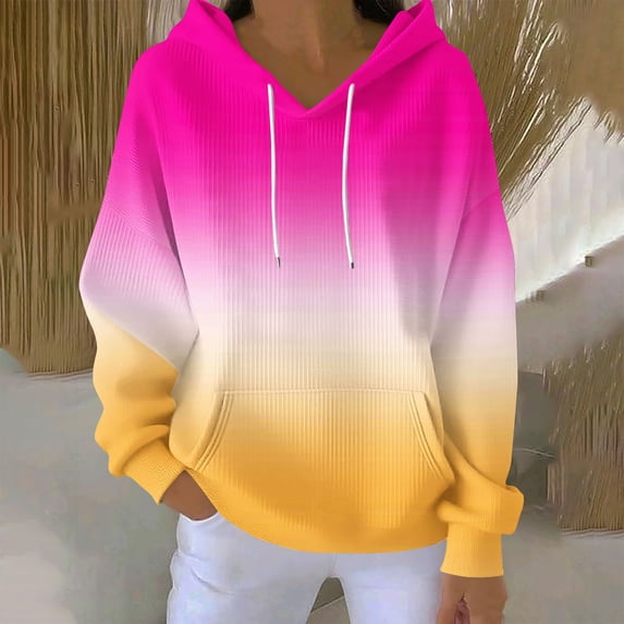 LVHAOGJOB Hoodies for Women 100% Cotton Sweatshirt Soft with Pockets Long Sleeve Graphic Ladies Hooded Sweatshirt