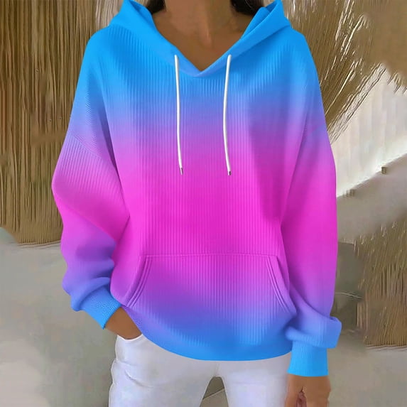 LVHAOGJOB Hoodies for Women Winter Sweatshirt 100% Cotton with Pockets Long Sleeve Ladies Hooded Sweatshirt Lightweight