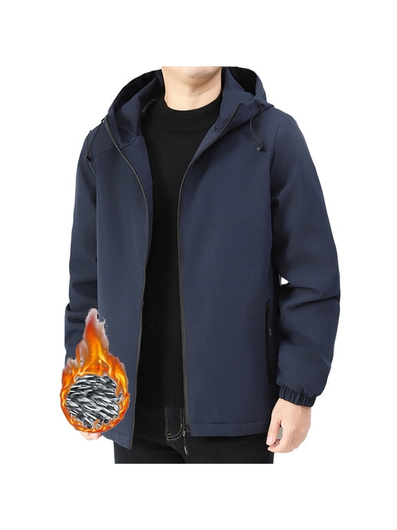 Jackets for Men Hoodie Lightweight Rain Jackets Full Zip Big and Tall with Pockets Outdoor Mens Coats