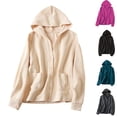 thumbnail image 1 of LVHAOGJOB Jackets for Women Lightweight Hooded Full Zipper Long Sleeve Ladies Coats, 1 of 1