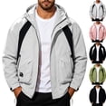 thumbnail image 1 of LVHAOGJOB Mens Hoodie Jackets Zip Front Lightweight Rain Jackets with Pockets Windbreaker Big and Tall Coats for Men, 1 of 9