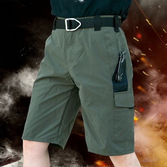 LVHAOGJOB Mens Shorts with Pockets Cargo Shorts Knee Length Big and Tall Extreme Motion Casual Solid Color Cargo Pants for Men