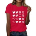 thumbnail image 1 of LVHAOGJOB Short Sleeve Shirts for Women Heart Causal Tops Graphic Cute Valentines Plus Size Relaxed Fit Ladies T Shirt Crew Neck, 1 of 5