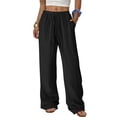 thumbnail image 1 of LVHAOGJOB Straight Leg Pants for Women Relaxed Fit Sweatpants Plus Size Drawstring Pull On Elastic Waist Womens Long Pants with Pockets, 1 of 9