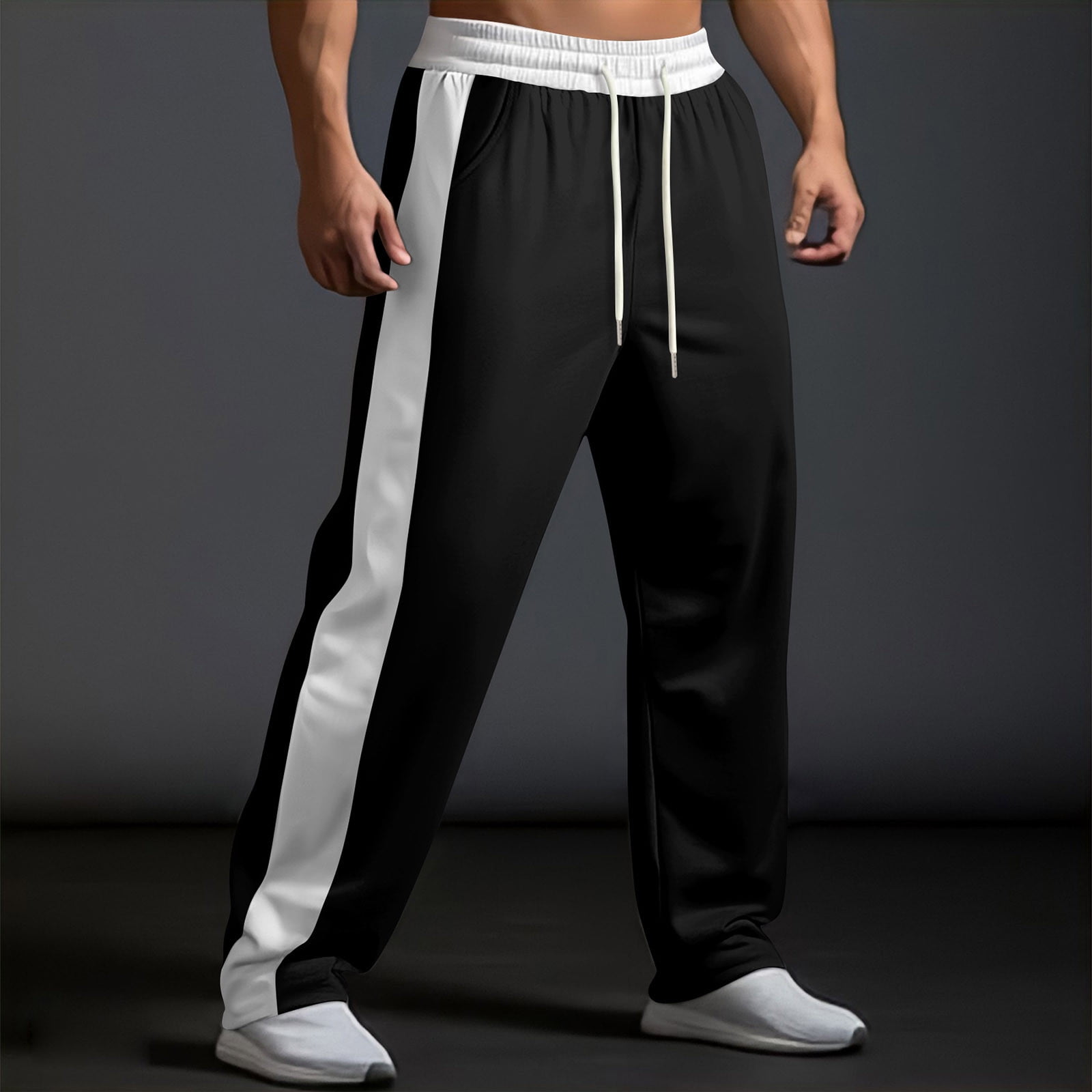 Drawstrigns LVHAOGJOB Sweatpants for Men with Pockets Drawstrings Joggers Stretch ...