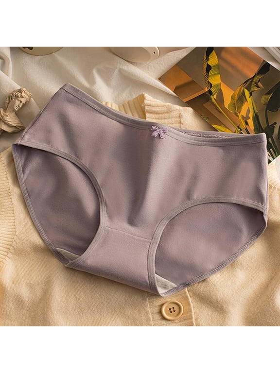 Womens 100% Cotton Underwear Brief Breathable Full Coverage Pants for Ladies