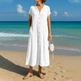 thumbnail image 1 of LVHAOGJOB Womens Dresses Summer with Pockets Maxi Dress Short Sleeve V Neck Plus Size Flowy Sundress for Ladies Loose, 1 of 8