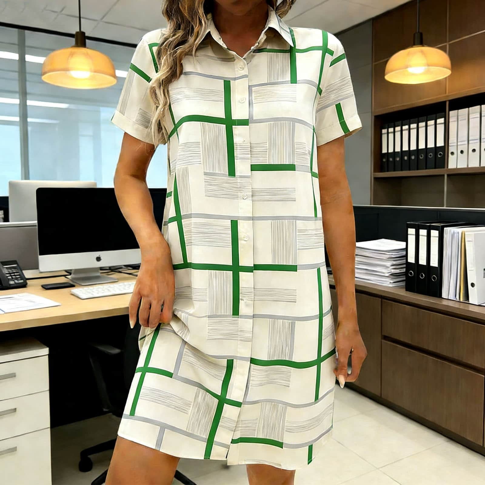 LVHAOGJOB Womens Plus Size Dress Swing Summer Mini Dress A Line Short ...
