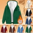 thumbnail image 1 of LVHAOGJOB Womens Sherpa Lined Jackets Winter Hoodie Fleece Long Sleeve Zipper Plus Size Solid Coats for Ladies Warmth, 1 of 5