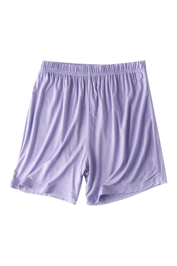 Womens Shorts Yoga Plus Size High Waist Comfy Solid Color with Pockets Purple Compression Shorts Pants for Ladies Biker