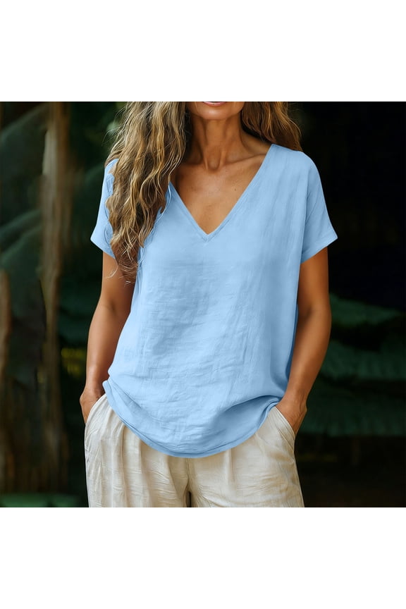 Womens Solid Color Shirts Tops Long Sleeve Causal Crew Neck T Shirt for Tees Pull On