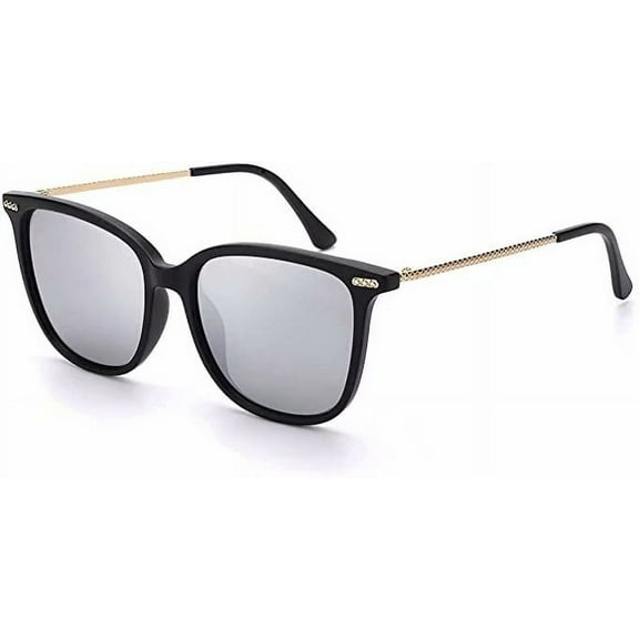 LVIOE Classic Square Polarized Sunglasses for Women Vintage Sun Glasses 100% UV Blocking for Outdoor Activities