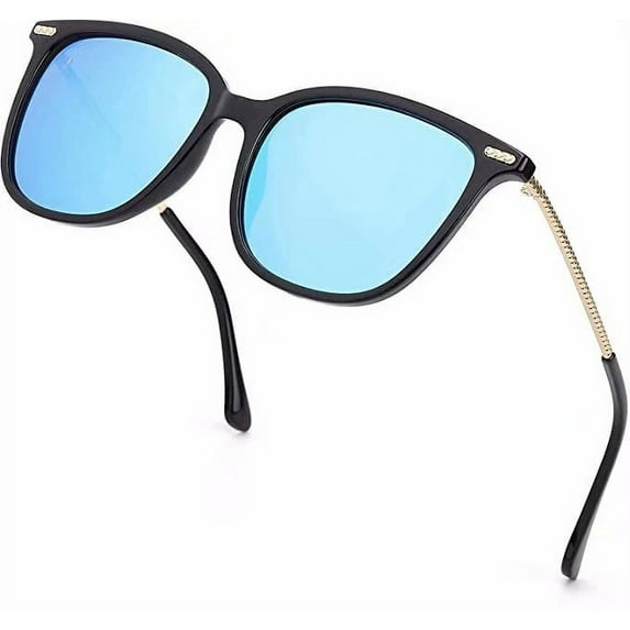 LVIOE Classic Square Polarized Sunglasses for Women Vintage Sun Glasses 100% UV Blocking for Outdoor Activities