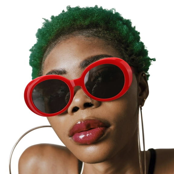 LVIOE Clout Goggles Sunglasses Retro Oval Sunglasses Polarized Fashion Women Sunglasses UV400 Protection