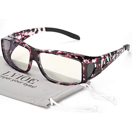 LVIOE Fit Over Blue Light Blocking Glasses and Computer Eyewear- Wear Over Prescription Glasses/ Reading Glasses/ RX Glasses
