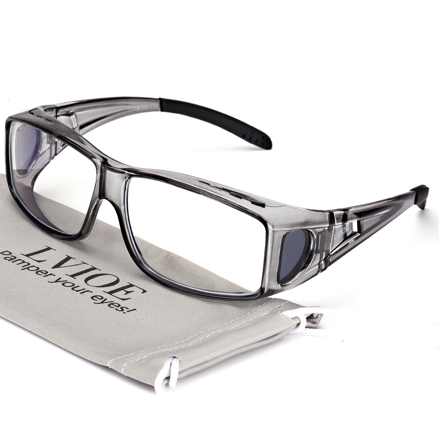 LVIOE Fit Over Blue Light Blocking Glasses and Computer Eyewear- Wear Over  Prescription Glasses/ Reading Glasses/ RX Glasses 