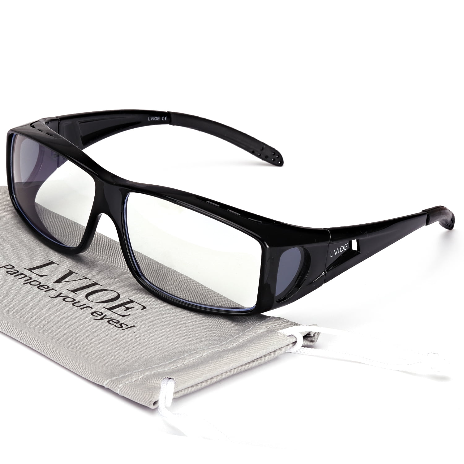 LVIOE Fit Over Blue Light Blocking Glasses and Computer Eyewear- Wear Over Prescription Glasses/ Reading Glasses/ RX Glasses