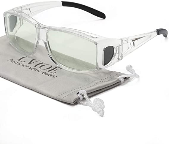 LVIOE Fit Over Blue Light Blocking Glasses and Computer Eyewear- Wear Over Prescription Glasses/ Reading Glasses/ RX Glasses