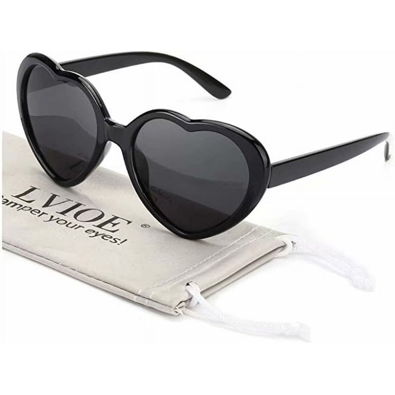 LVIOE Heart Sunglasses for Women, Polarized Heart Shaped  display picture 3