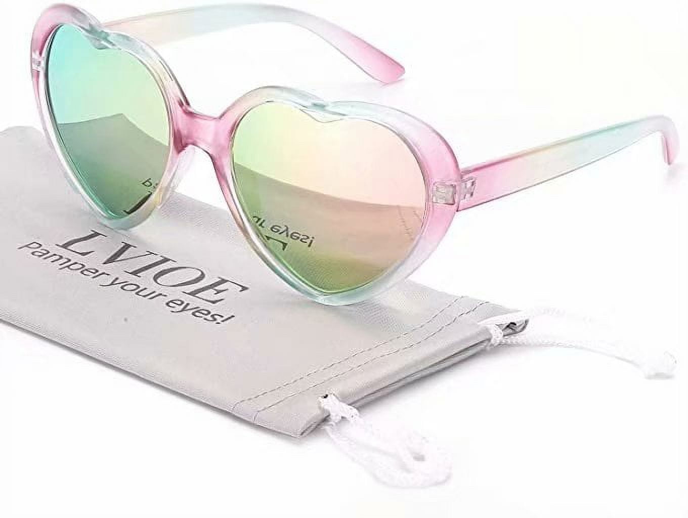 Brilliant Reading Glasses Heart Shaped Sunglasses Women PC Frame Resin Lens  Sunglasses UV4PinkPink Sunglass Trendy(Pink,One size) 
