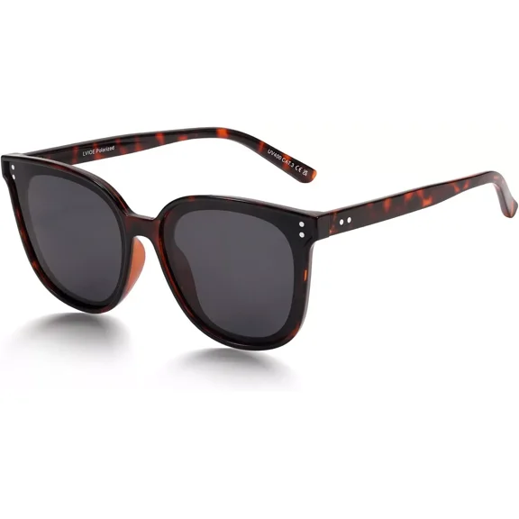 LVIOE Oversized Polarized Sunglasses for Women Trendy Large Cat Eye UV Protection Shade