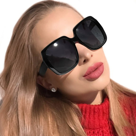 LVIOE Oversized Square Suglasses for Women Polarized, Fashion Vintage Classic Shades for Outdoor UV Protection