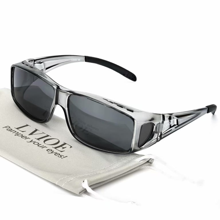 LVIOE Wrap Around Sunglasses, Polarized Lens Wear Over  display picture 1