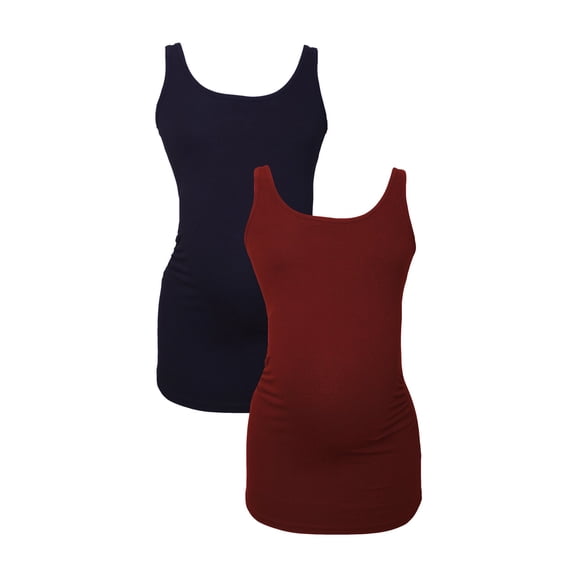 LVMA1000 - 2 Pack- 100% premium Cotton - Women Maternity Tank Top 2 piece Set